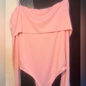 Blush Pink Off-Shoulder Bodysuit